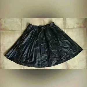 Leather (faux) pleated fit and flare skirt, Worthington brand; size PM